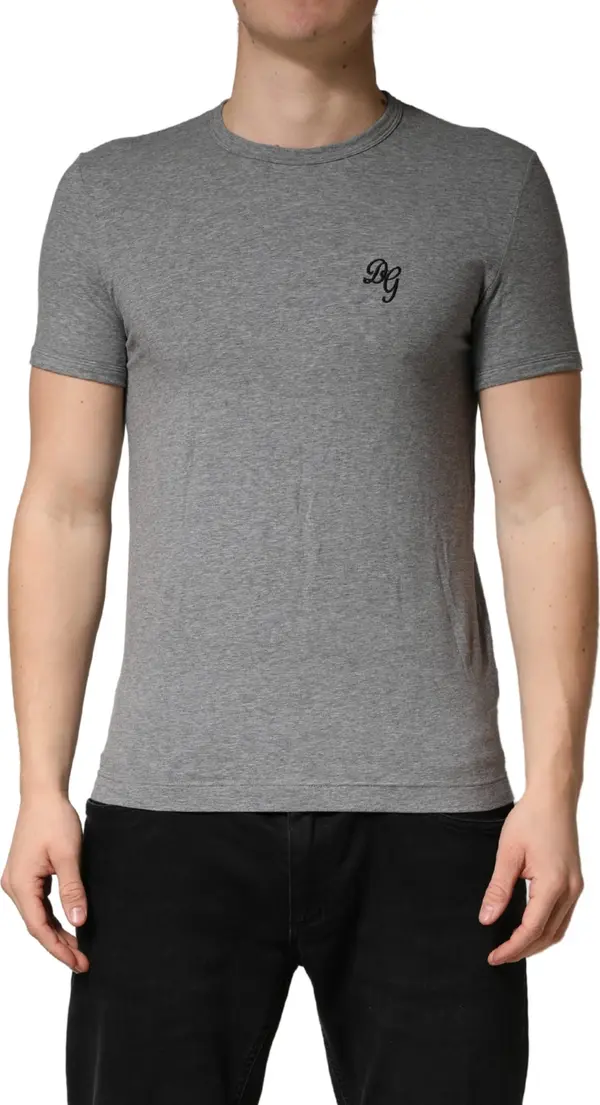 Gray DG Logo Crew Neck Men Underwear T-shirt