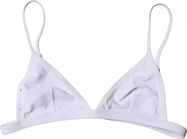 Top White Nylon Triangle Swimwear Beachwear Bikini