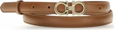 Beige Calf Leather Bos Taurus Thin Belt