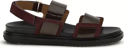 Black Calf Leather Bos Taurus Strap-On Sandals