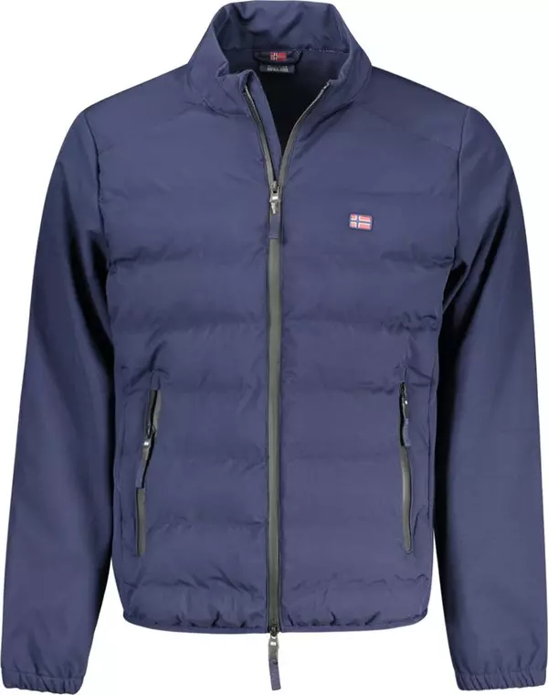 Blue Polyester Men's Jacket