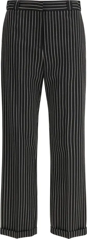 Black Wool Casual Pants