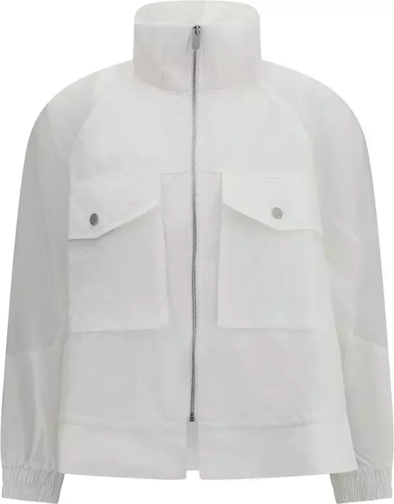 White Polyester Shell Jacket