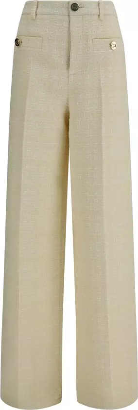 Beige Cotton Dress Pants