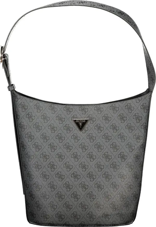 Black Polyurethane Women Handbag