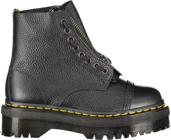 Black Leather Unisex Ankle Boot