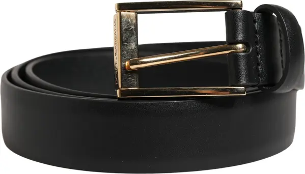 Men Black Classic Leather Metal Buckle Belt