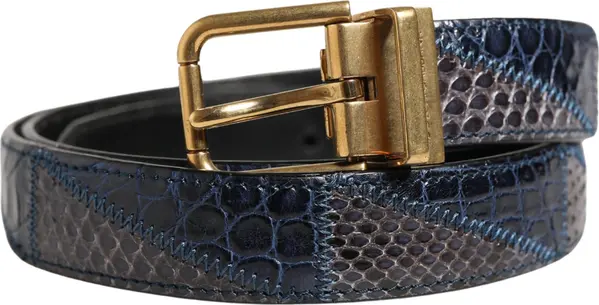Men Multicolor Leather Metal Buckle Belt