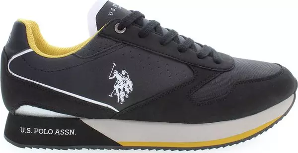 Black Polyester Men Sneaker
