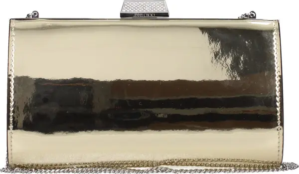 Gold Leather Clutch Bag
