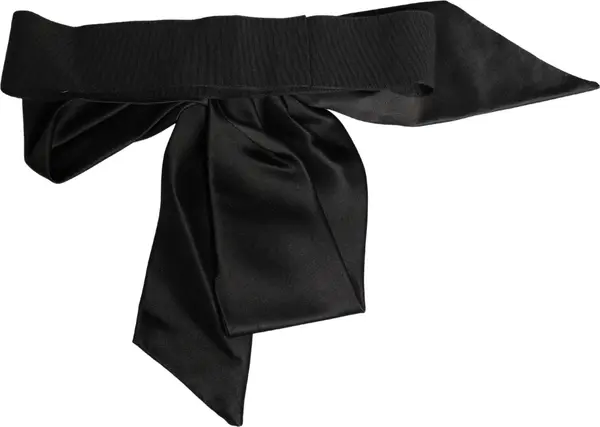 Black Silk Satin Sash Wide Waist Women Belt