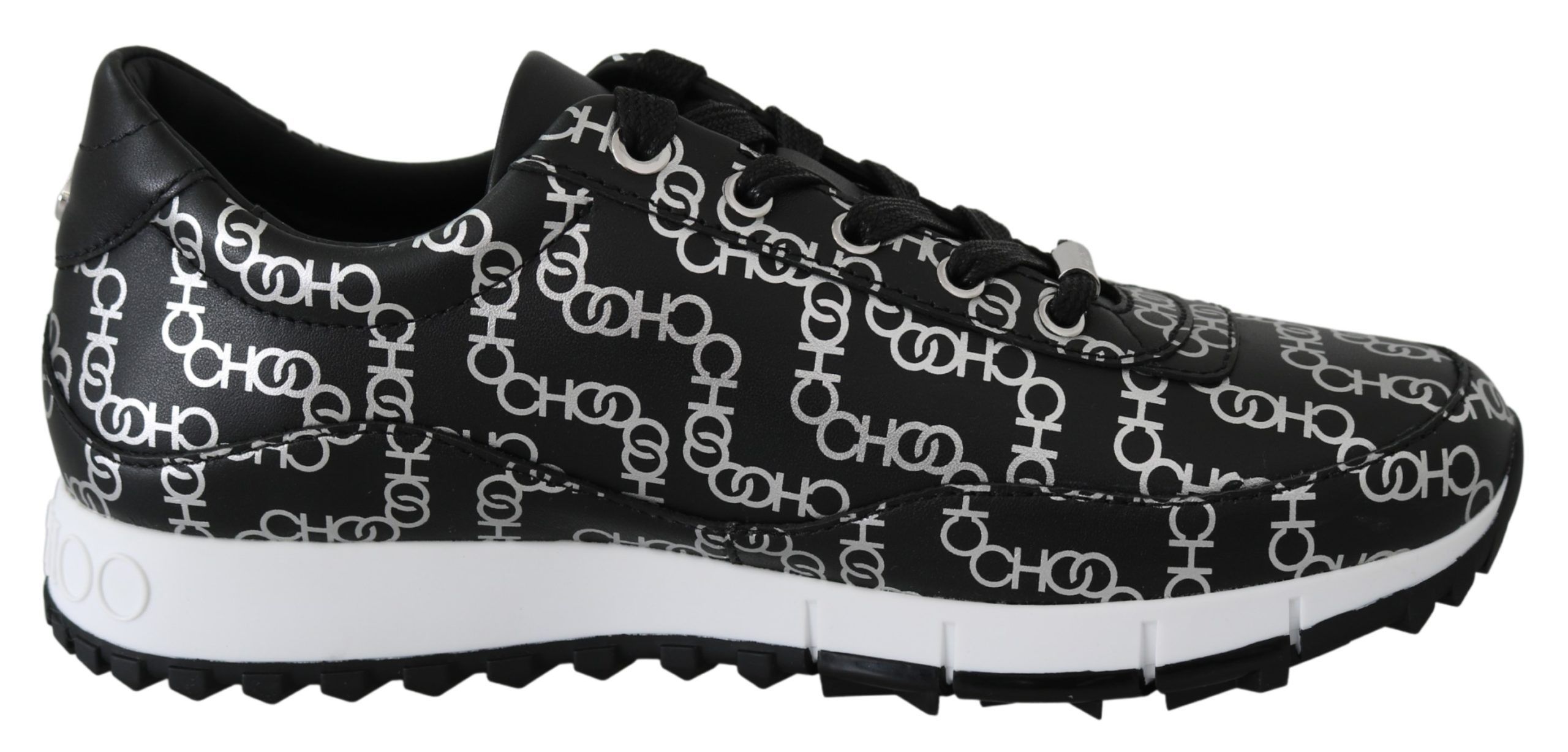 Black and Silver Leather Monza Sneakers (Copy)