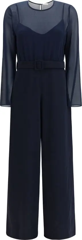 Blue Polyester Jumpsuit