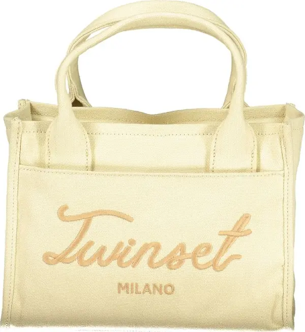 Beige Cotton Women Handbag