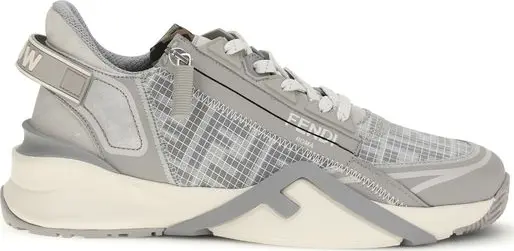 Gray Polyester Athletic Sneakers