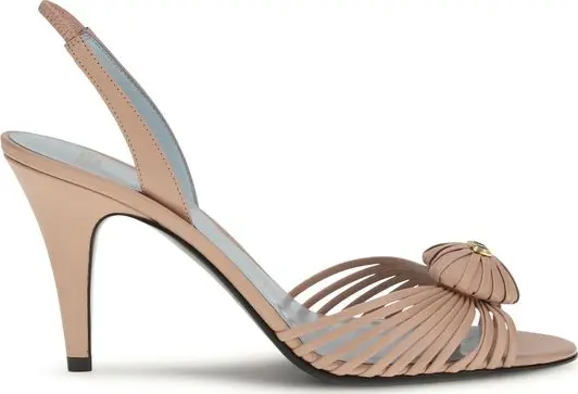 Beige Goatskin Stiletto Heel Sandals