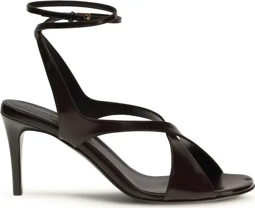 Black Calf Leather Bos Taurus Strap-On Sandals