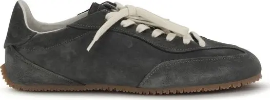 Gray Calf Leather Bos Taurus Low Top Sneakers