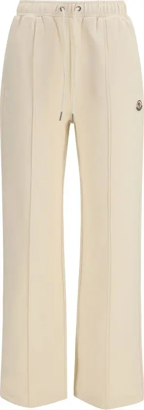 Beige Cotton Athletic Pants