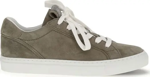 Gray Calf Leather Bos Taurus Low Top Sneakers