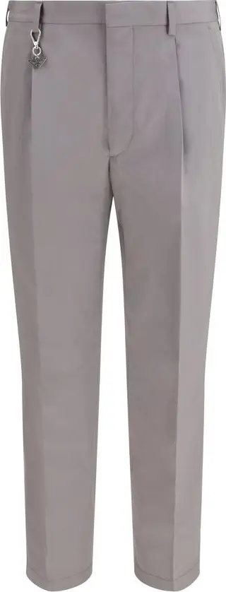 Gray Cotton Dress Pants