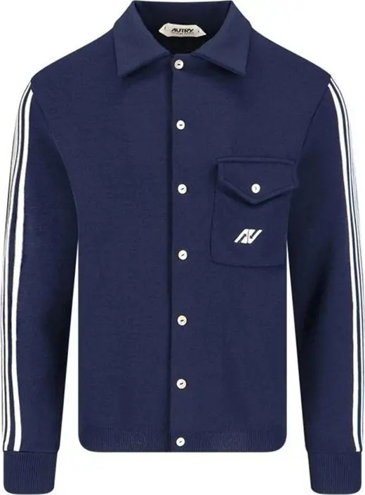 Blue Nylon Cardigan