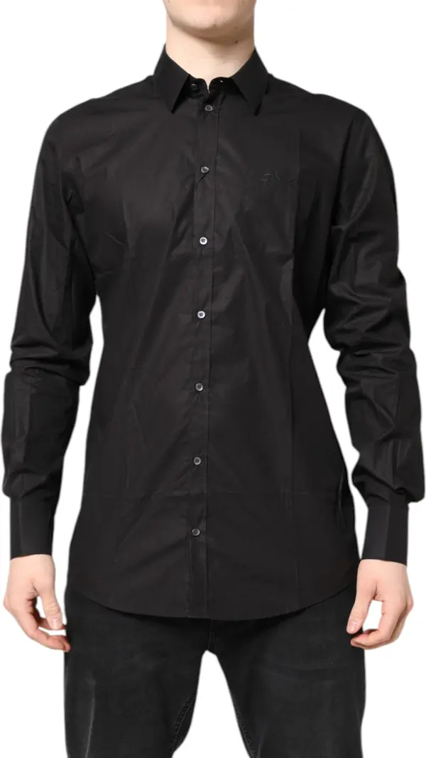 Black GOLD Cotton Collared Formal Dress Shirt