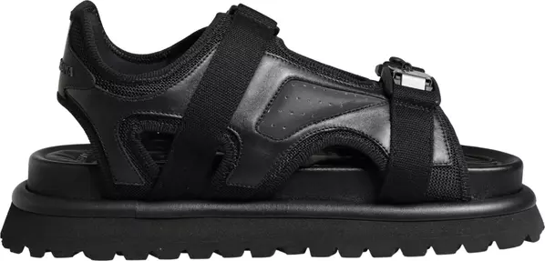 Black Logo Detailed Men Chunky Sandals Shoes