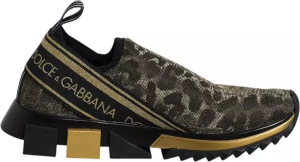 Gold Glitter Leopard Sorrento Sneakers Shoes