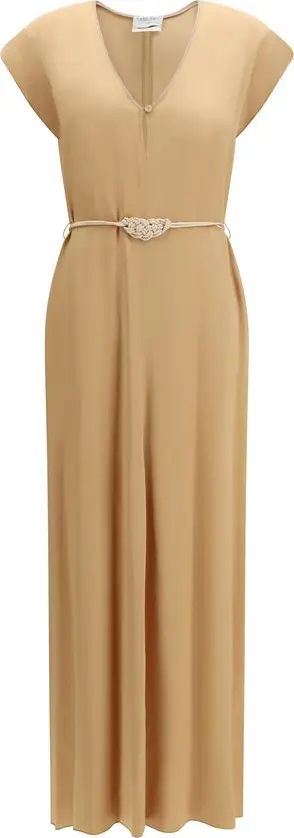Orange Viscose Casual Dress