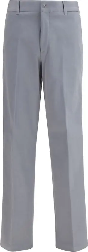 Gray Cotton Casual Pants