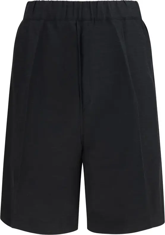Black Viscose Bermuda Shorts