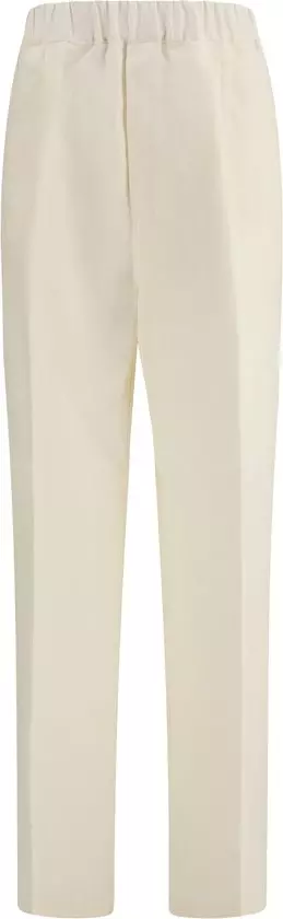 Beige Viscose Casual Pants