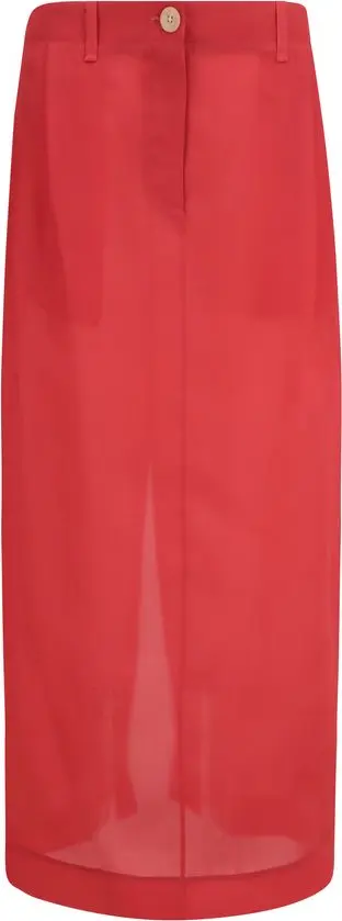 Multicolor Silk Midi Skirt