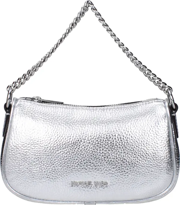 Gray Leather Handbag