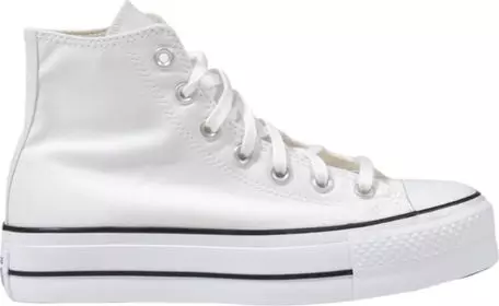 White Polyester Platform Sneakers