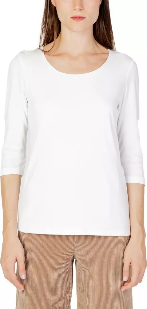 Cream Cotton Long Sleeve T-Shirt