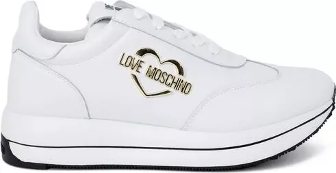 White Leather Low Top Sneakers