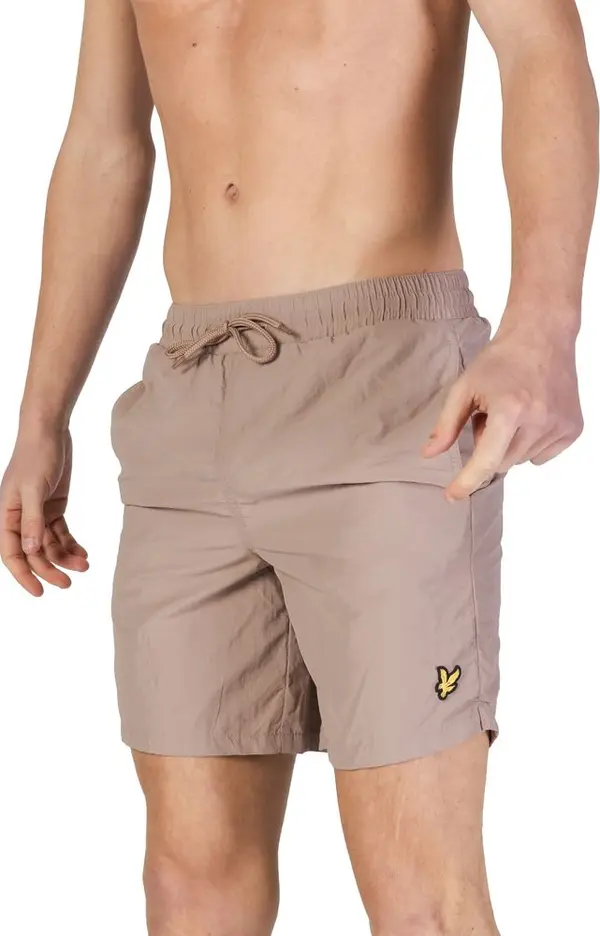Beige Nylon Swim Shorts