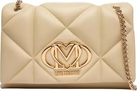 Beige Artificial Leather Handbag