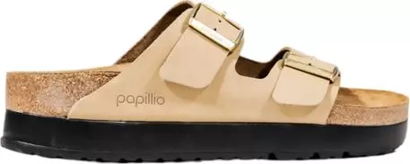 Beige Synthetic Platform Sandals