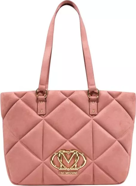 Pink Suede Leather Handbag