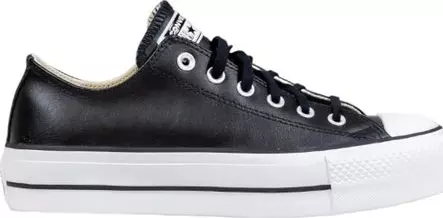 Black Leather Low Top Sneakers
