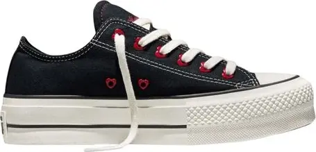 Black Fabric Platform Sneakers