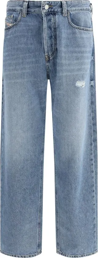 Blue Cotton Relaxed Fit Jeans