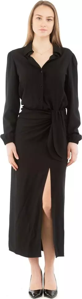 Black Marabou Casual Dress