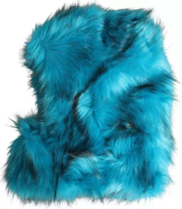 Blue Modacrylic Fur Women Bucket Capello Hat