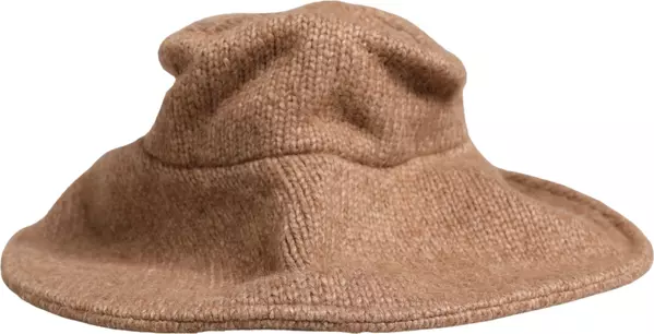 Brown Llama Wool Women Knitted Capello Hat