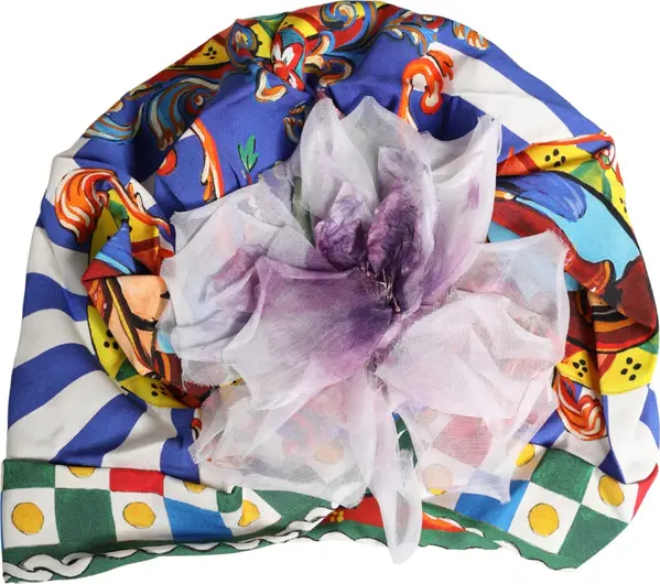 Multicolor Carretto Motif Turban Headwear Hat