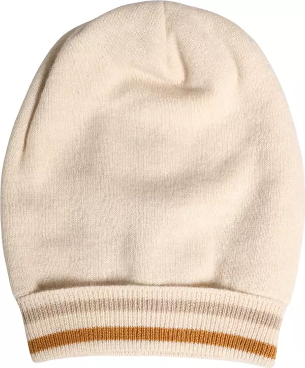Beige Cashmere Knitted Women Winter Beanie Hat
